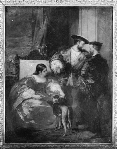 Francesco I e Anna de Pisseleu, Duchessa di Etampes, XIX secolo da Richard Parkes Bonington